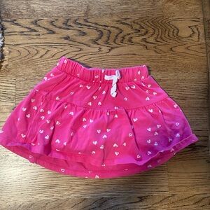 Pink with white yr hearts skort